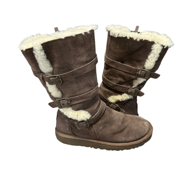 UGG Australia Women’s K Maddi 1001520 K Winter Snow Boots Chocolate Brown Size 6 - Picture 2 of 12